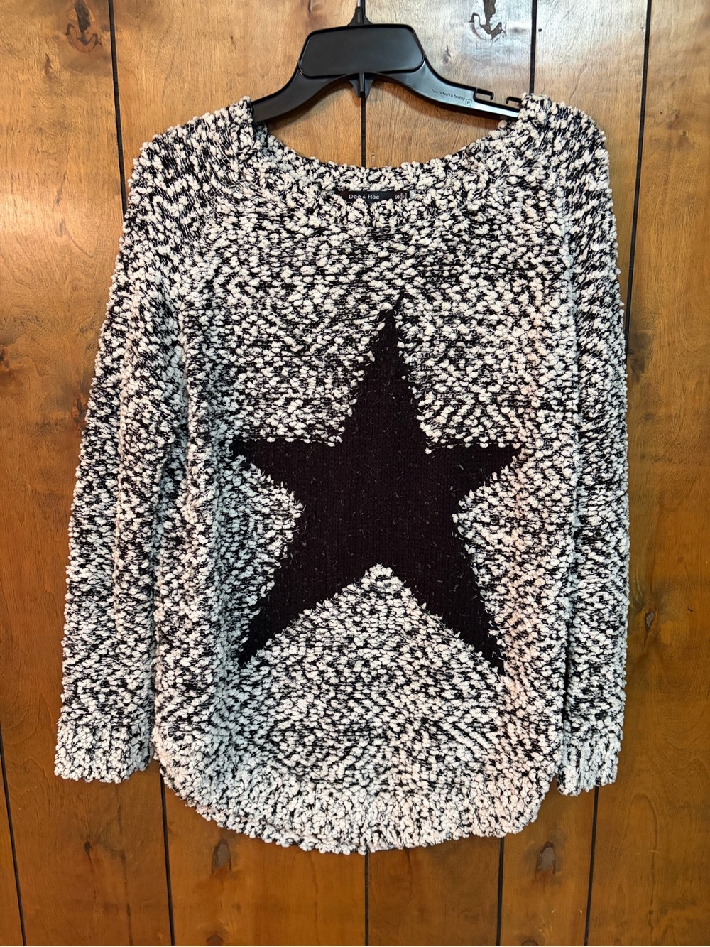 Doe & Rae Black and White Chunky Loop Knit Sweater